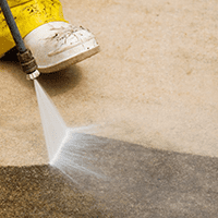 Concrete acid wash with pressure wash