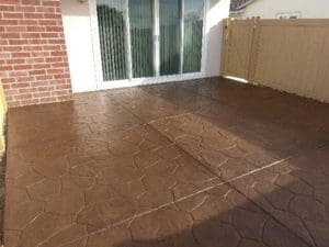 Stamped concrete patio installation