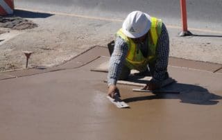 colored concrete large driveway installation