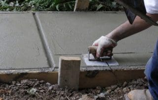 Walkway concrete slab installation 