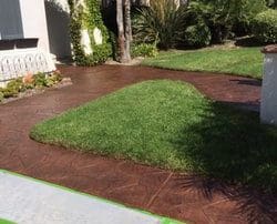 front entrance stamped concrete restoration with staining and sealing