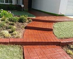 brick walkway restoration by staining and sealing