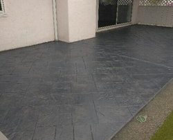 small patio stamped concrete flagstone