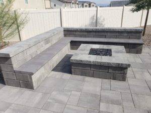 Outdoor Fire pit and setting area installation