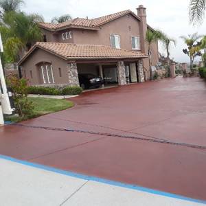 San Diego hard scape contractor Stained concrete driveway