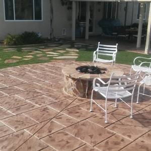 Stamped concrete restoration back yard 